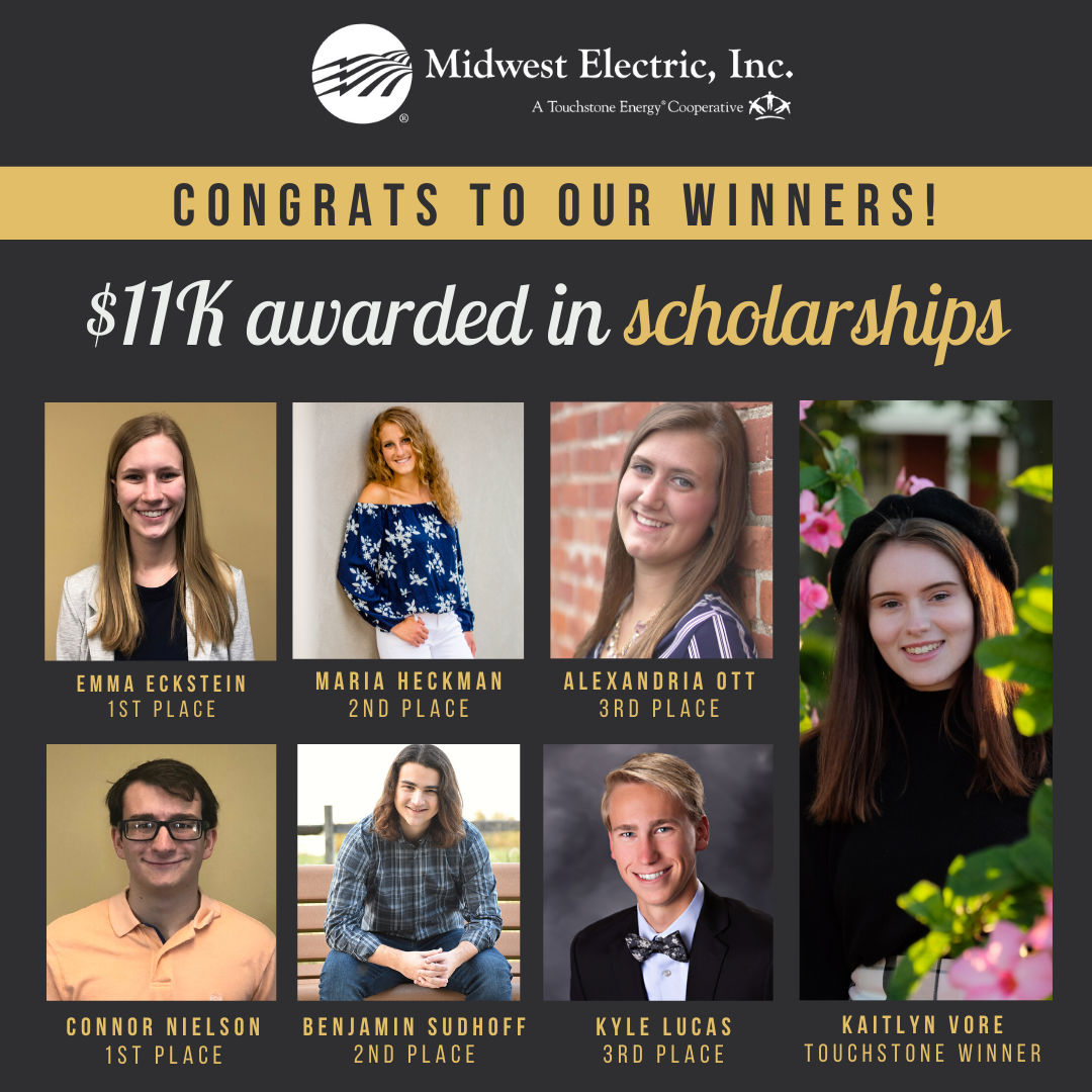 7 local students win 11,000 in scholarships from Midwest Electric